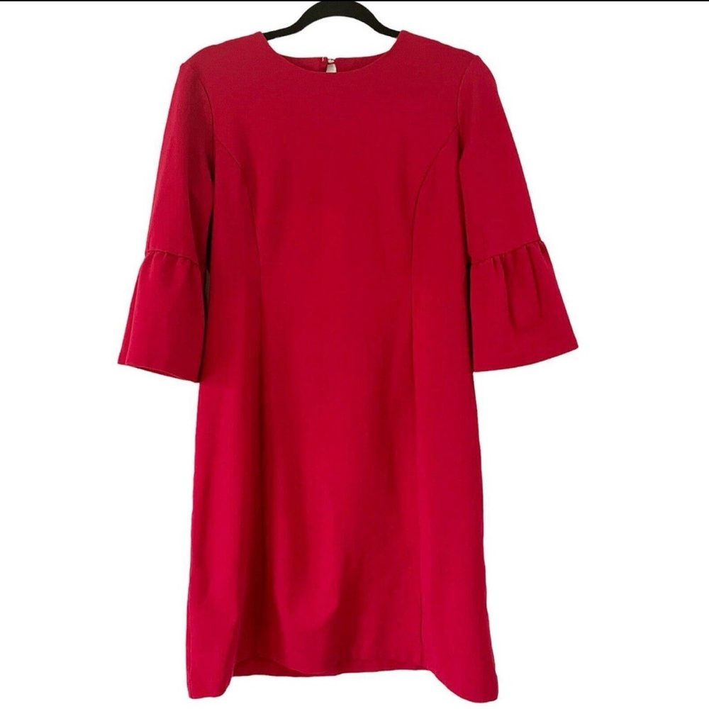 J. McLaughlin Red Bell-Sleeve Keaton Dress XL